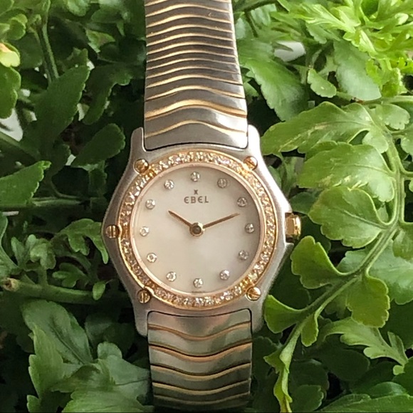 EBEL Wave Diamond 2 Tone Bracelet 18K YG/SS Watch - Picture 7 of 16